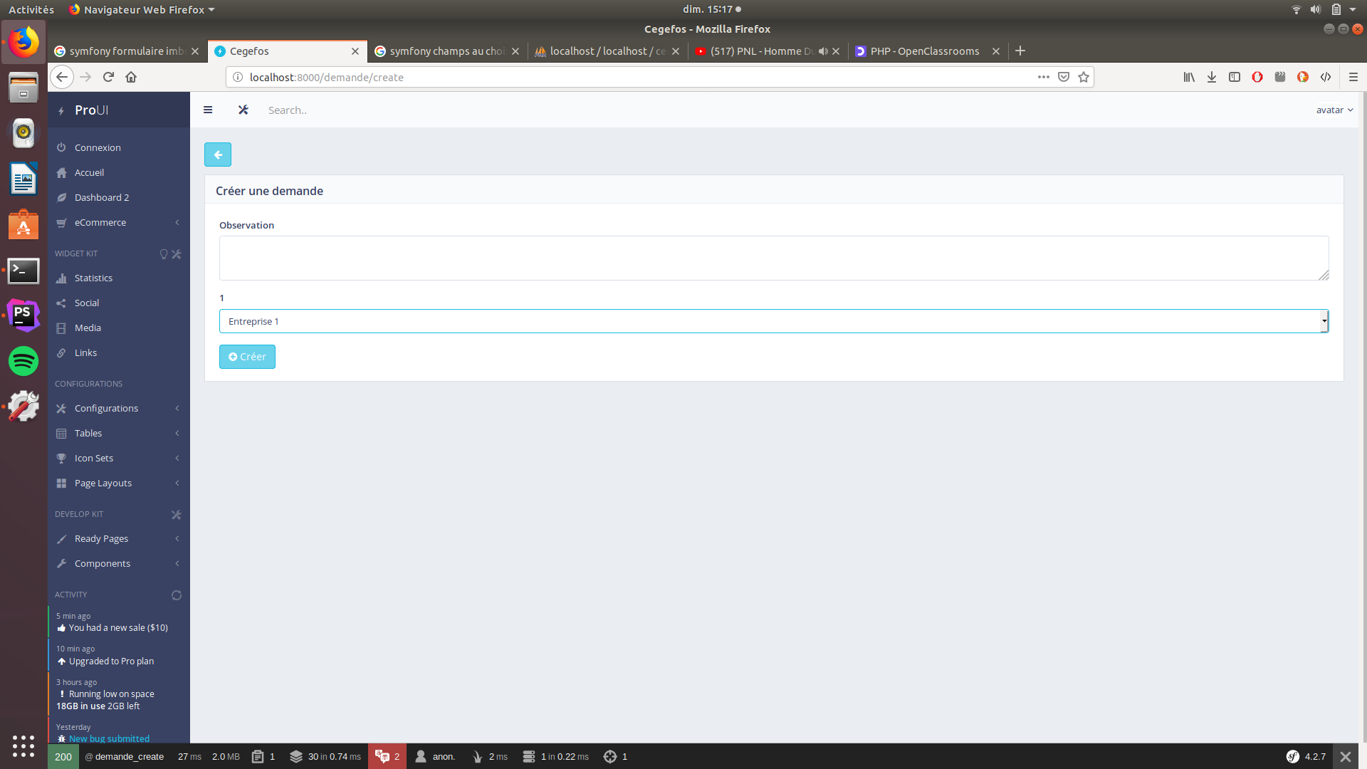 [Symfony 4] Formulaire avec un champs au choix par Ryumaa - OpenClassrooms
